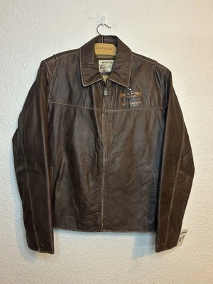 Chaqueta de cuero marrón para hombre Walt Disney dibujante Mickey Mouse Silly Symphony L Foto 1 de 4