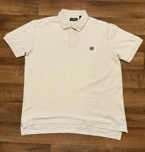 Chaps Polo Shirt Size L Short Sleeve Button Up Logo Mens Off White - Picture 1 of 9