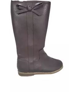 Baby Gap Kleinkinder hohe Stiefel dunkelbraun Reißverschluss hoch Kunstleder Größe 8 C - Bild 1 von 12