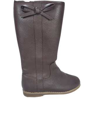 Botas altas Baby Gap para niños pequeños marrón oscuro con cremallera altas de cuero sintético talla 8 C Foto 1 de 4
