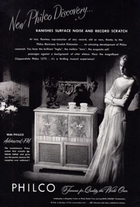 1947 Philco: Banishes Surface Noise and Record Scratch Vintage Print Ad - Picture 1 of 1