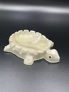 Antike Schildkröte Seifenschale Sandstein mit Goldglitzer Akzenten - Schmuckschale - Bild 1 von 7