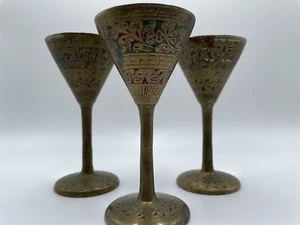 Brass Hand Engraved Islamic Cup Antique Old Whiskey Cup Rare (3) - Picture 1 of 6