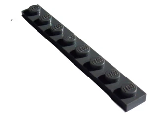 Lego 10 Stück Platte 1x8 in dunkelgrau (dark bluish gray) 3460 Platten Neu - Bild 1 von 1