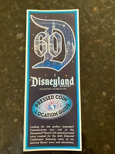Disneyland MONEDA PRENSADA GUÍA DE UBICACIÓN MAPA 60ª Celebración Diamante - Imagen 1 de 4