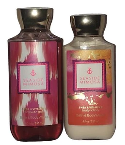 Gel doccia e lozione Bath and Body Works SEASIDE MIMOSA karitè vitamina E NUOVO completo - Foto 1 di 12
