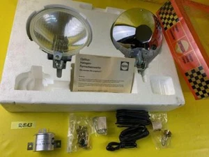 NUEVO juego de faros de distancia cromo acero inoxidable 155/160mm universales clásicos + Opel - Imagen 1 de 3