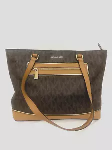 Michael Kors Brown MK Tote Bag with Gold Lightly Worn, in very good condition. - Picture 1 of 8