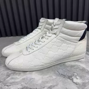 Sneakers GUCCI Bambi firma GG monogramma pelle bianca 10 G o 10,5 US 44 EUR - Foto 1 di 23