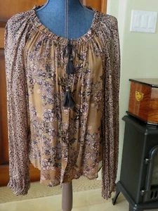 Blusa Para Mujer Free People Estilo Campesino Escote Reunido Estampados Florales Talla XS NUEVA CON ETIQUETAS - Imagen 1 de 12