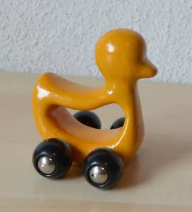Original vintage STEIFF Holzente Ente auf Rädern puristisches Design - Bild 1 von 6
