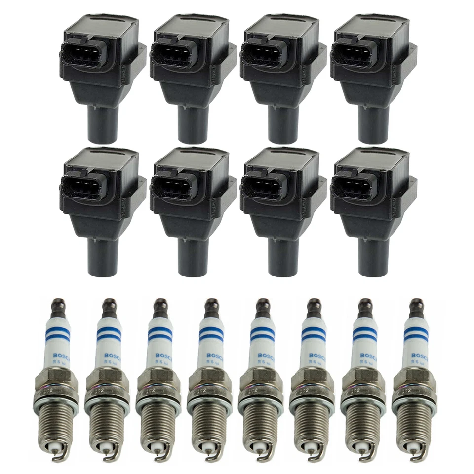 Bosch 8 Ignition Coil 8 Platinum Spark Plug Kit For Mercedes W210 W140 R129 V8 - Image 1 of 1