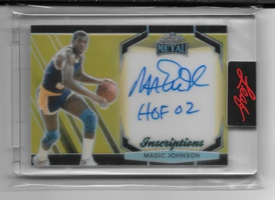 Tarjeta 2025 Leaf Metal Authentics Magic Johnson On Card Auto HOF 02 #MHI-MJ1/150 Foto 1 de 2
