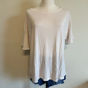 Women’s Loft Petite XLP White Blouse Short Sleeve - Picture 1 of 5