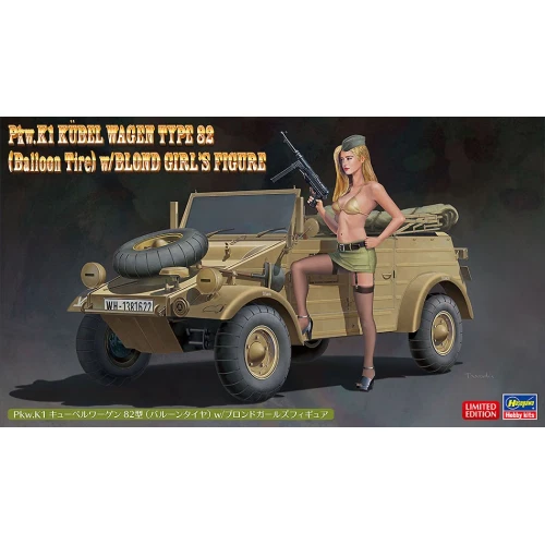 K1 KUBELWAGEN 82 W/BLONDE GIRL FIGURE KIT 1:24 Hasegawa Kit Auto Modellino Nuovo - Immagine 1 di 1
