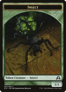 Insect Token 10x - Green - Moeller Art - SOI Shadows Over - MTG Magic NM - Picture 1 of 1