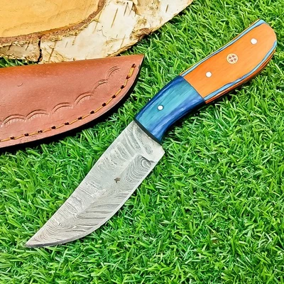 Cuchillo de caza de acero Damasco hecho a mano premium - Cuchillo pelador para exteriores Z-5492 Foto 1 de 4