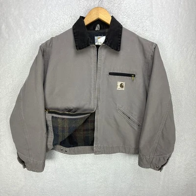 Carhartt Detroit Jacket Blanket Lined Mens Large J76 CMT Cement Gray EUC - Image 1 of 4