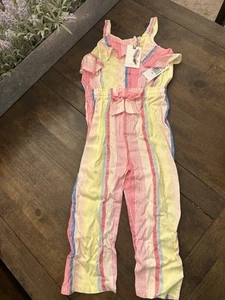 NWT Jessica Simpson Striped One Piece Romper Little Girl Size 5/6 - Picture 1 of 7