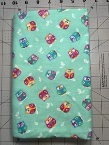 Multicolor Owls Aqua Joann Flannel Fabric 23”L X 36”W - Picture 1 of 1