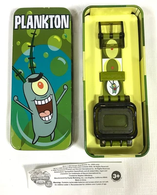 Reloj Burger King Bob Esponja 2004 plancton en lata sin usar necesita batería de repuesto Foto 1 de 4