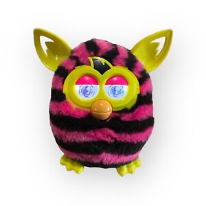 Furby BOOM Pink Black Neon Yellow Zebra Stripes Hasbro 2012 Tested Working