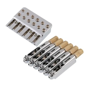 Headless Guitar Bridge & String Lock Set for 6 String Headless Guitar Silver - Picture 1 of 9