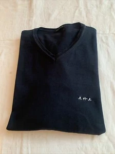 MISE AU GREEN Superbe Pull M Longues Homme Col V Coton Bleu Marine Taille XXL - Picture 1 of 10