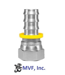 Push-On Hose Barb for 1/2" ID Hose X 1/2" Female JIC Swivel 316S/S SHFPO-08-08FJ - Picture 1 of 2