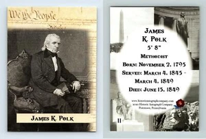 James K. Polk #11 POTUS The First 36 Historic Autographs 2020 Trading Card - Picture 1 of 1