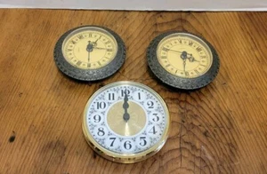 3 Pc Clock Face CLOCK PARTS Wood CRAFTS 3 3/4" UNTESTED - Picture 1 of 4