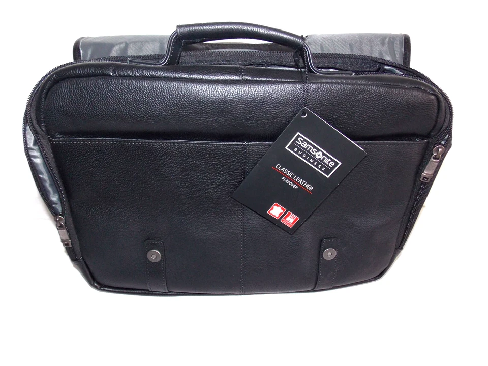 Samsonite Classic Leather Flapover Black One Size