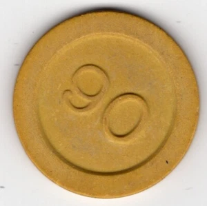 Antiker Pokerchip: geprägt 90 gelb - Bild 1 von 2