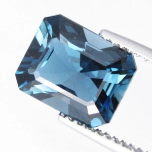 3.44Cts Natural London Blue Topaz 10x8mm Emerald Cut Loose Gemstone Ref-VIDEO - Picture 1 of 5