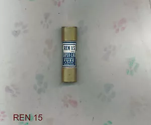 BUSSMAN SUPER-LAG REN 15 250 VOLT 15 AMP RENEWABLE FUSE - Picture 1 of 2
