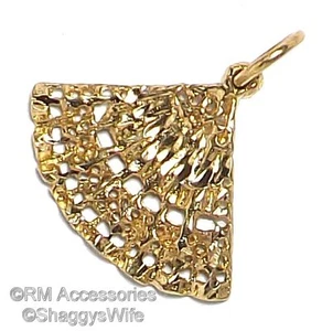Hand Fan Charm Pendant EP Gold Plated Jewelry with a Lifetime Guarantee - Picture 1 of 12