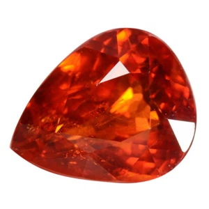 4,11 quilates Impresionante Lustre Espesartita Granate Forma Pera Corte CON CERTIFICACIÓN GLC. - Imagen 1 de 1