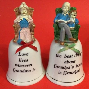 Set campane porcellana nonni 4,5" Natale vintage JSNY anni 80 - Foto 1 di 10