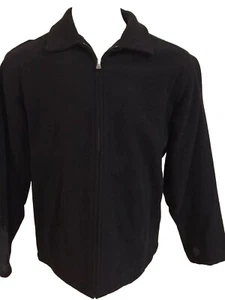 L.L. Bean Lined M Medium Men Jacket Coat 80% Wool 20% Nylon Black Zip 0DEY6 - Picture 1 of 12