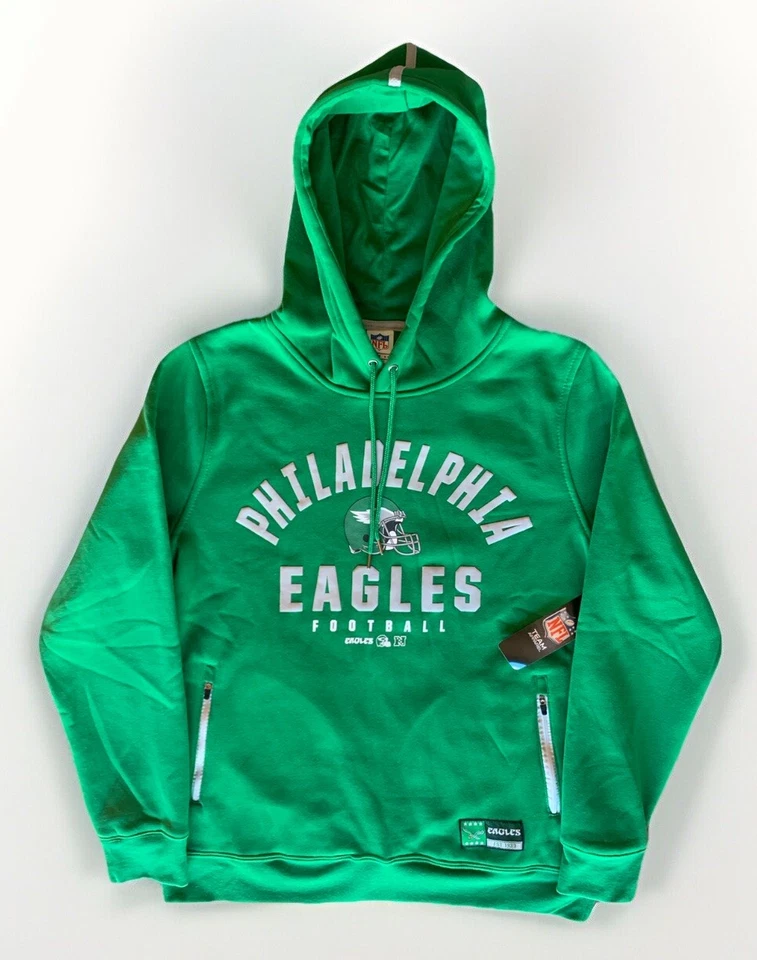 MENS NFL RETRO LOGO PHILADELPHIA EAGLES HOODIE SWEATER LIME GREEN M