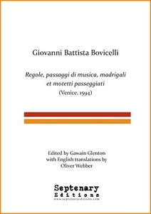 G. B. Bovicelli: Regole, Passaggi di Musica... ed. G. Glenton and O. Webber - Picture 1 of 5