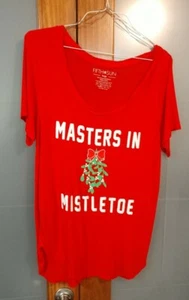 Camiseta para mujer Fifth Sun Masters in Muérdago Holiday manga corta L - Imagen 1 de 3