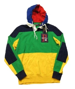 Polo Ralph Lauren Men's Green Multi Colorblock Yacht Challenge Henley Hoodie - Picture 1 of 4