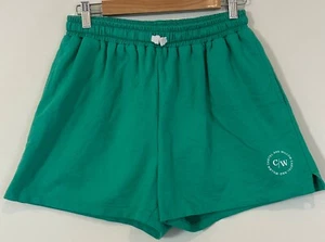 Cartel & Willow Fleece Sport Leisure Shorts Size Medium Green Cotton - Picture 1 of 1