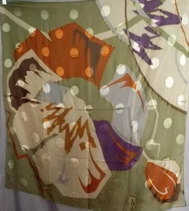 HIROKO KAPP FLORAL SILK SCARF 34" SQUARE - Picture 1 of 2