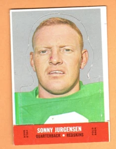 1968 Topps Fútbol Stand Up Sonny Jurgensen - Pieles rojas lavadas, ¡casi como nuevo! - Imagen 1 de 1