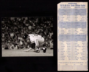 1976 MLBB Gillette All Star Game Ballot + 3 Photo Postcards Mark Fidrych Munson - Picture 1 of 2