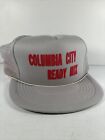 Columbia City Ready Mix Construction Trucker Snapback Mesh Hat Workwear Cap Gray