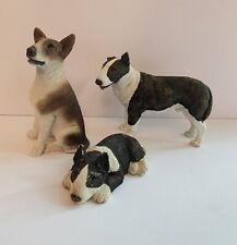Lot of 3 Bull Terrier Figurines - Sandicast, Stone Critters