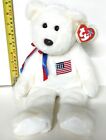 Bear with American Flag-2000 38cm Rare Ty Beanie Buddies Liberty Plush Teddy